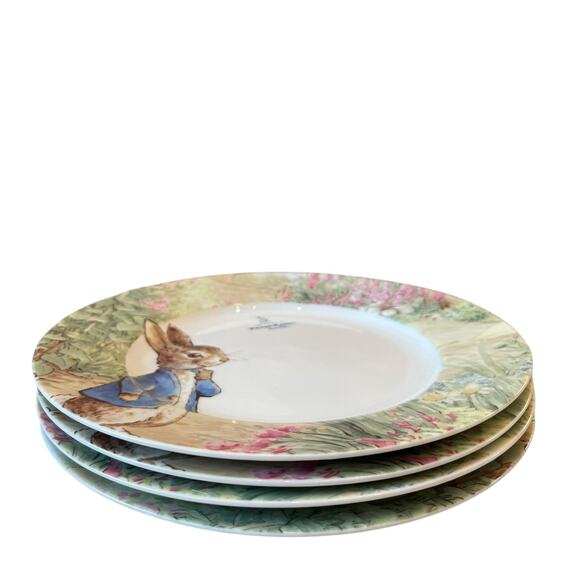 Peter Rabbit Salad Plates Spring Garden The World Of Beatrix Potter 8" Set 4 New - Picture 12 of 16